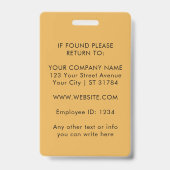 Badge Custom Logo ID Card | Personalized Photo & Text (Arrière)