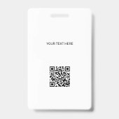 Badge Custom logo photo QR code teal and white ID (Arrière)