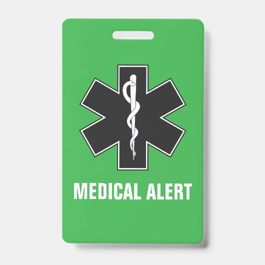 Badge Custom Medical Alert ID & Emergency Contact Card (Front)