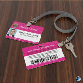 Badge Custom Modern Employee With Photo, Barcode, Logo