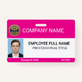 Badge Custom Modern Employee With Photo, Barcode, Logo (Devant)