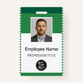 Badge Custom Modern Green Employee Identification ID (Devant)