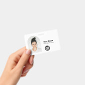 Badge Custom Modern ID Card Simple QR Arc Photo (Manuel / portable)