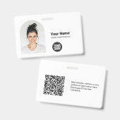 Badge Custom Modern ID Card Simple QR Arc Photo (Avant & arrière)