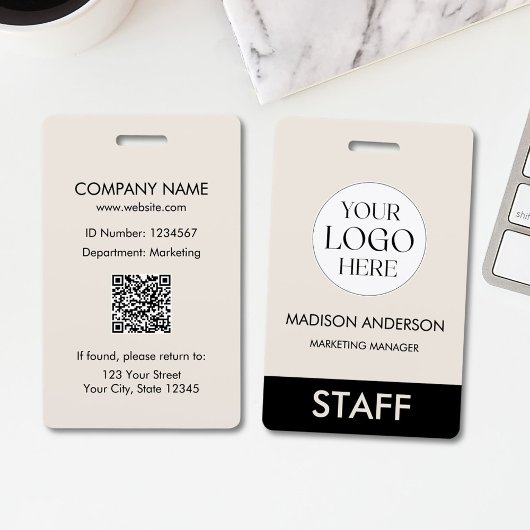 Badge Custom Name Corporate Business Logo Employee