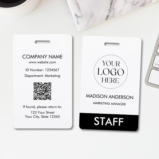 Badge Custom Name Corporate Business Logo Employee