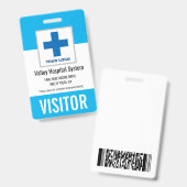 Badge Custom Name & Logo Hospital Visitor Pass ID (Avant & arrière)