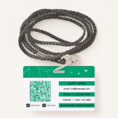 Badge Custom Networking Event QR Code (Derrière avec lanière)