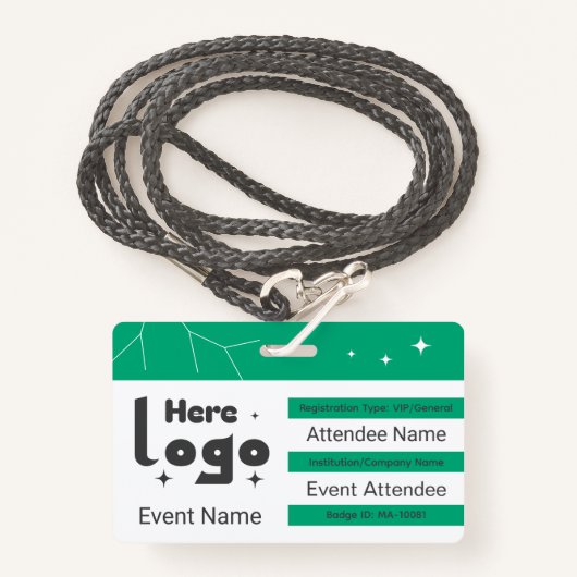 Badge Custom Networking Event QR Code (Devant avec lanière)