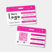 Badge Custom Networking Event QR Code (Avant & arrière)