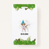 Badge Custom Safari Jungle Zoo Anniversaire Party Pass F (Dos)