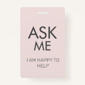 Badge Custom Volunteer - Blush pass charity logo lanyard (Dos)