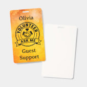 Badge Custom Volunteer Event Staff (Avant & arrière)