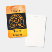 Badge Custom Volunteer Event Staff Name (Avant & arrière)