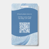 Badge Customer Employee Photo, Qr Code, Logo, Name  (Arrière)