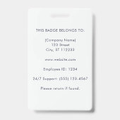 Badge Customizable Employee Photo ID Card Logo - Navy (Arrière)