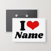 Badge Customizable Valentines Day I love Heart Custom (Recto/Verso)