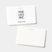 Badge Customize Your Black White company logo and text (Avant & arrière)