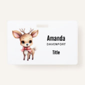 Badge Cute Baby Deer Cartoon Illustration (Devant)