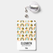 Badge Cute Bumble Bee et Rainbows Motif (Dos avec clip rétractable)