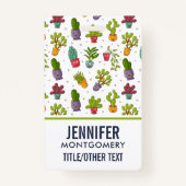 Badge Cute Cactus Nature Succulents Motif (Dos)