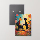 Badge Cute Cat Giraffe Button (Recto/Verso)