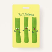 Badge Cute céleri bâtons trio caricature légumes (Dos)