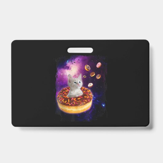Badge Cute Chat À L'Intérieur De Donut Dans L'Espace Ama (Avant)
