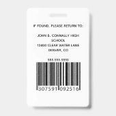 Badge Cute Custom School Teacher Rainbow Staff Bar Code (Arrière)