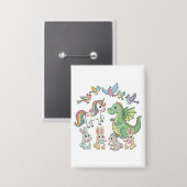 Badge Cute Fantasy Friends – Birthday Button for Kids (Recto/Verso)