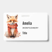Badge Cute Fox Pup in a Red Scarf (Arrière)