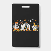 Badge Cute Ghost Boire Café Halloween Fall Ghost Bo (Arrière)