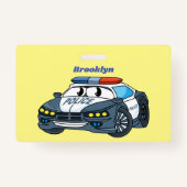 Badge Cute happy police car cartoon illustration (Dos)