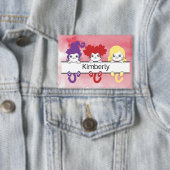 Badge Cute Kawaii Witch Sisters Cats Name Monogram (Insitu)