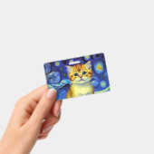 Badge Cute Kitten Starry Night Van Gogh (Manuel / portable)
