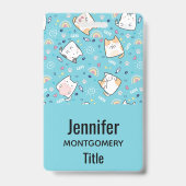 Badge Cute Kitty Chats Motif Whimsical (Arrière)