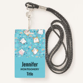 Badge Cute Kitty Chats Motif Whimsical (Derrière avec lanière)