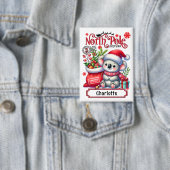 Badge Cute Koala Chirstmas Nom personnalisé (Insitu)