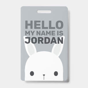Badge Cute Little Bunny Rabbit with Personalized