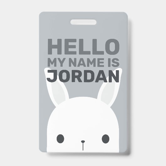 Badge Cute Little Bunny Rabbit with Personalized (Avant)