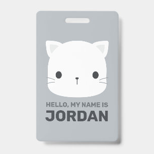 Badge Cute Little Cat avec nom personnalisé