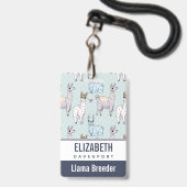 Badge Cute Llama Motif Pois (Face avec cordon)