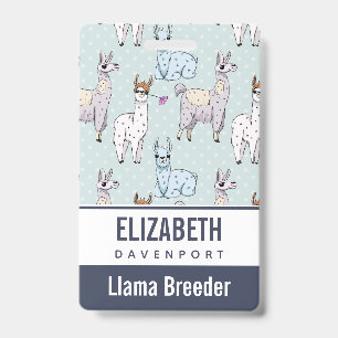 Badge Cute Llama Motif Pois