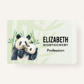 Badge Cute Panda Ours Cuddin Aquarelle (Dos)