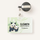Badge Cute Panda Ours Cuddin Aquarelle (Back with Retractable)