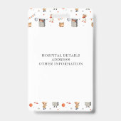 Badge Cute Pediatric Registered Nurse Logo (Back)