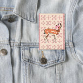 Badge Cute Pink Doe-patterned Christmas (Insitu)