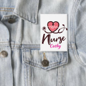 Badge Cute  Pink Heart lifeline Nurse Personalize (Insitu)