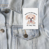 Badge Cute Puppy Lovers Stylish Dog Mom Rectangle Button (Insitu)