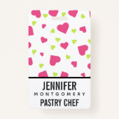 Badge Cute rose et vert Tumbling Hearts Motif (Devant)